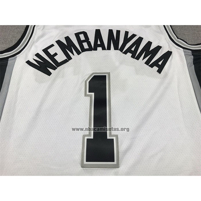 Camiseta San Antonio Spurs Victor Wembanyama NO 1 Association 2022-23 Blanco